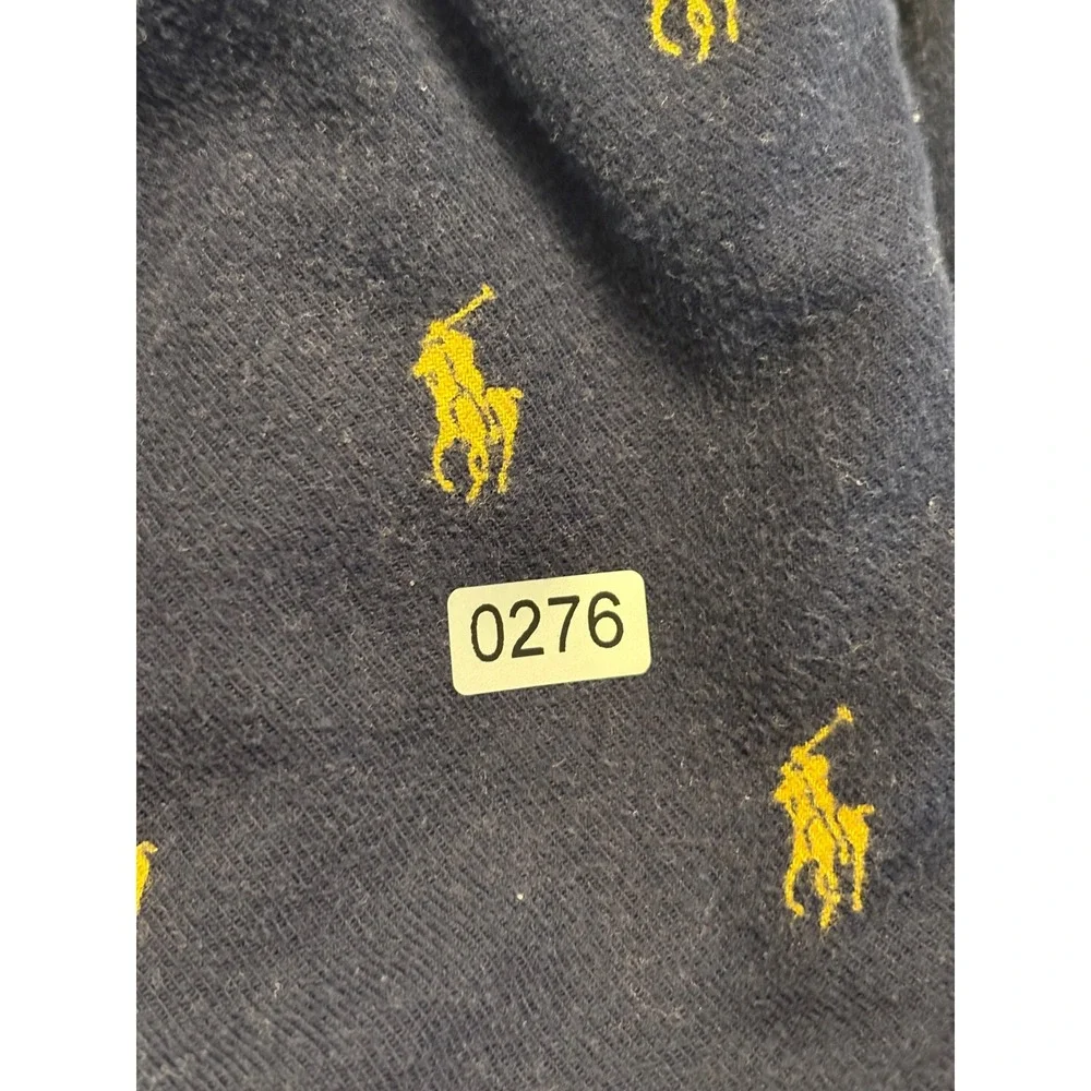 Polo Ralph Lauren Pajama Pants Mens XL Navy Blue Yellow Pony Print Cotton